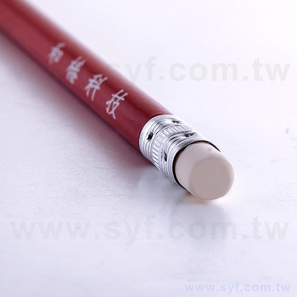 鉛筆-紅色印刷原木環保禮品-橡皮擦頭廣告筆-工廠客製化印刷贈品筆-8556-3